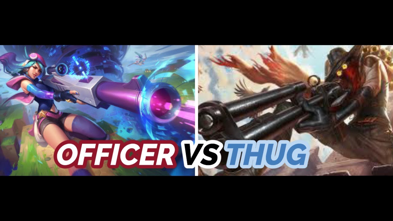 Jhin vs Caitlyn Base Defend, Thug vs Cop, Taunting funny video.