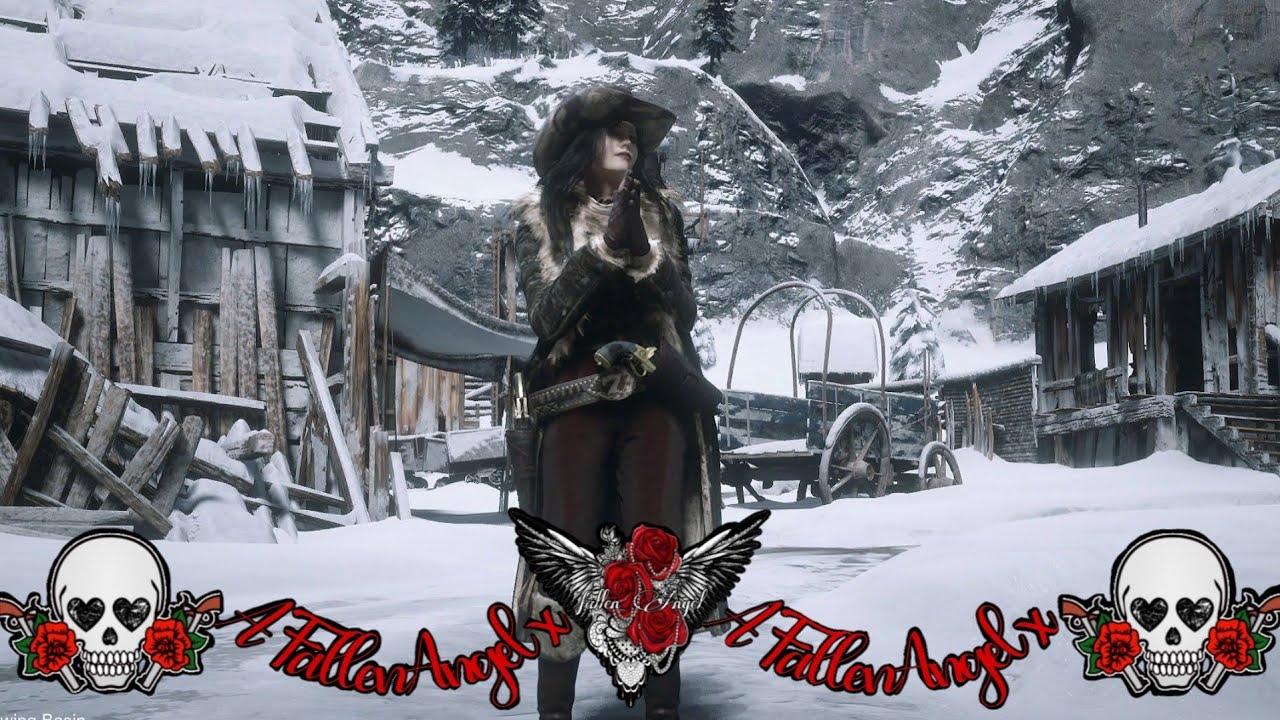 Red Dead Online Female Outfit Idea : Burgundy Winter Outfit