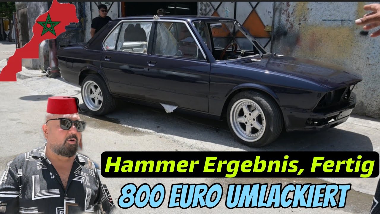 Eine Perfekte Umlackierung in Marokko. Günstig, BMW E28 im neuen Glanz 
