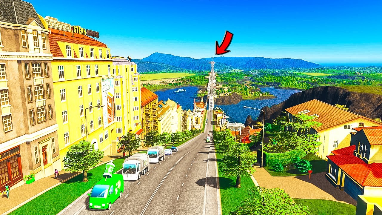 Cities Skylines, straight line challenge!