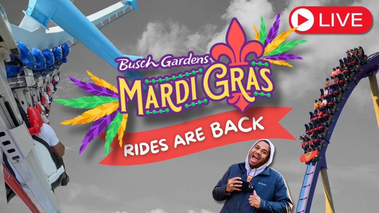 LIVE: Busch Gardens Williamsburg Mardi Gras: Apollo’s Chariot & Alpengeist Are OPEN!
