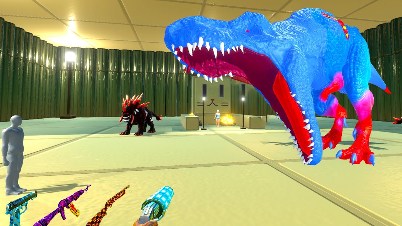 FPS Avatar FIGHT in DARK MAZE vs DINOSAURS - Animal Revolt Battle Simulator