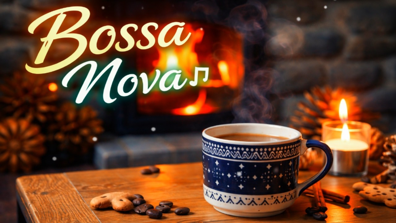 Cozy Night Bossa Nova ☕ Fireplace Jazz Instrumentals – English Chill Playlist