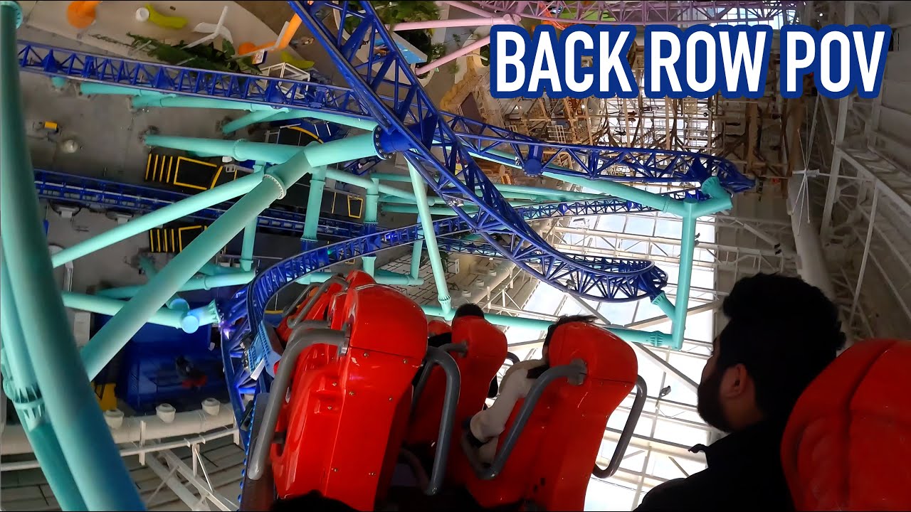 Sandy's Blasting Bronco Back Row POV Nickelodeon Universe American Dream Mall Roller Coaster