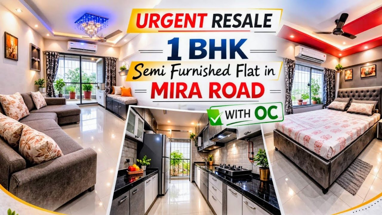 Urgent Resale 1 BHK Semi Furnished Flat In Mira Road | Poonam Garden | Flat For Sale