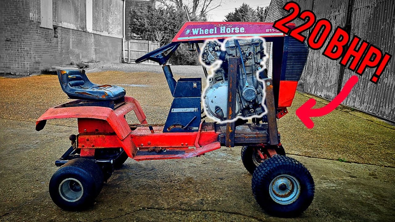 1000cc SPORTS BIKE engine in a LAWN MOWER! Honda Cbr1000