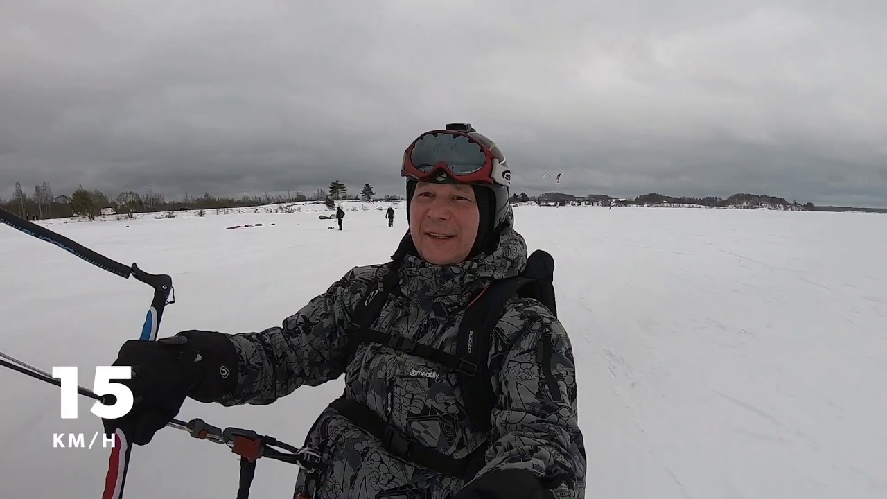 Snowkiting on Razna’s Lake 2021-01-31