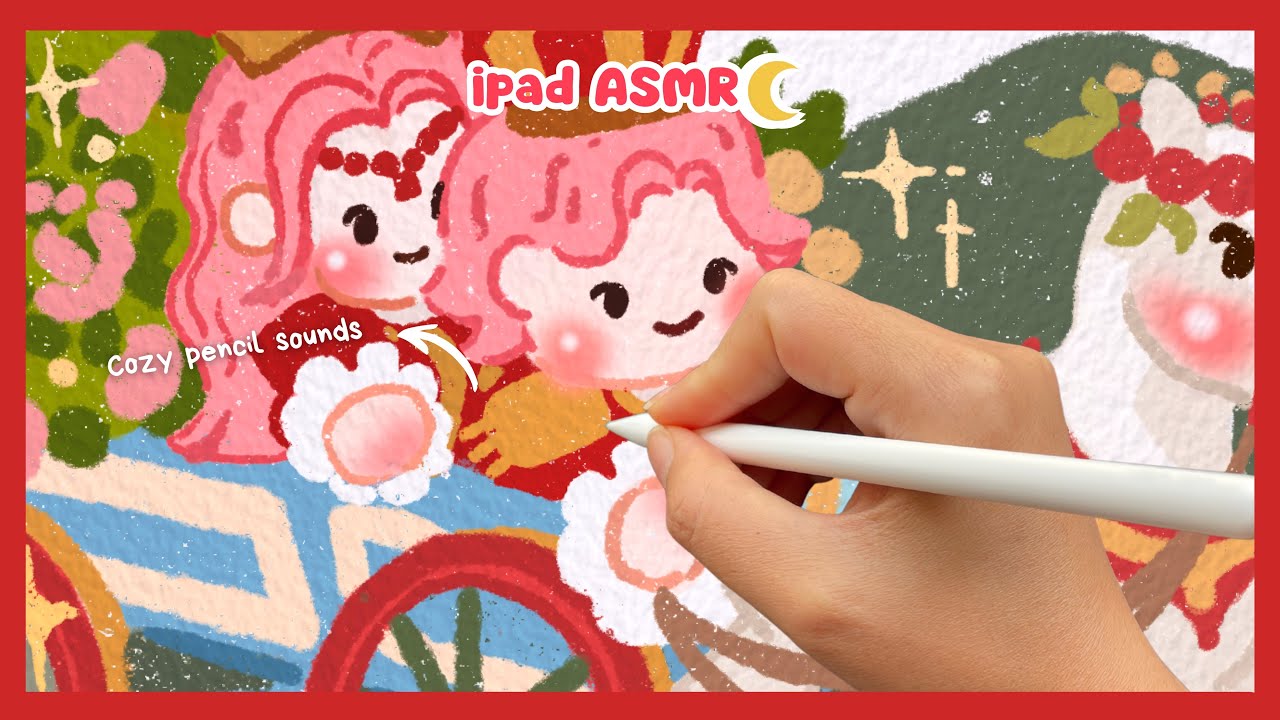 ASMR ipad drawing ✍️🦄 | procreate illustration,coloring with me
