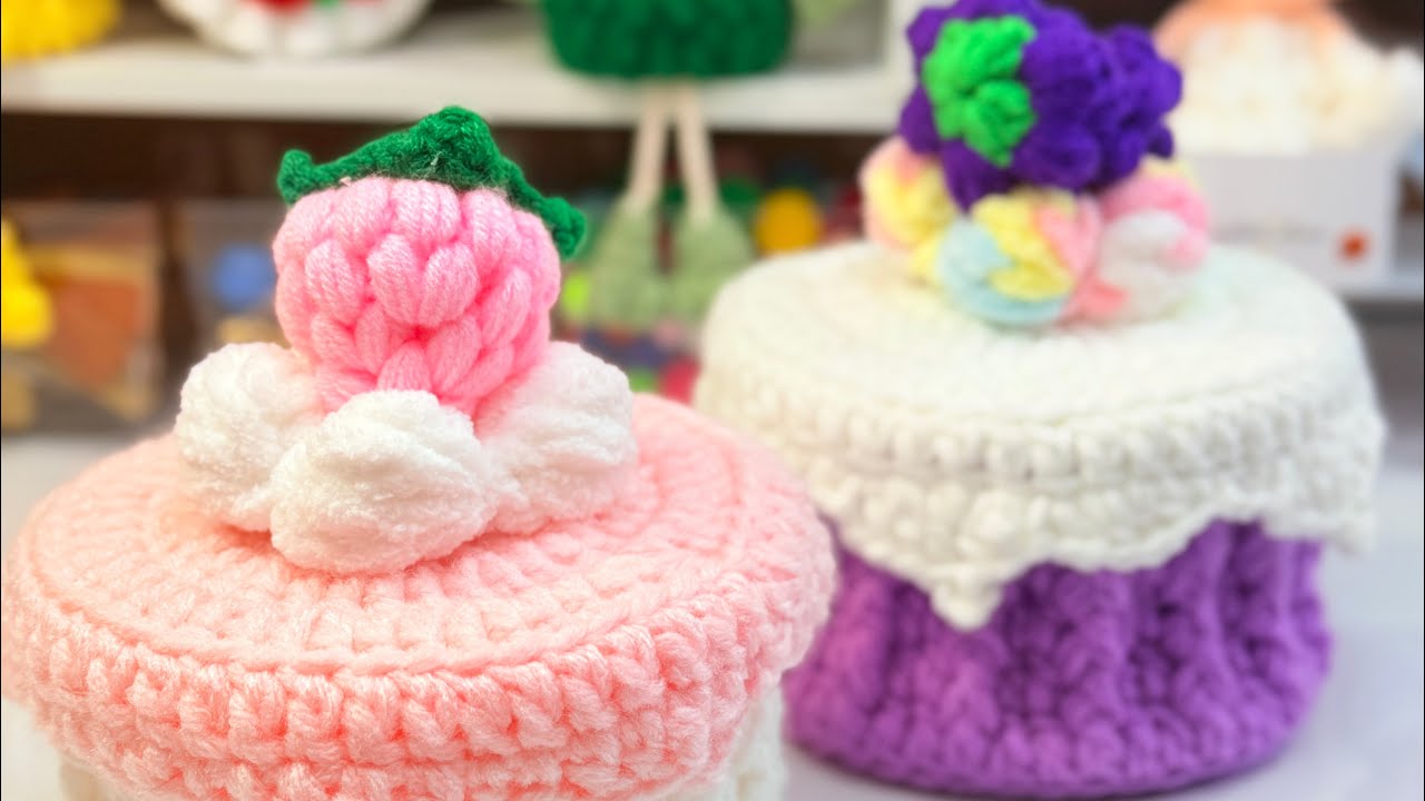 🧶 Простая вязаная крючком коробка для хранения торта для начинающих