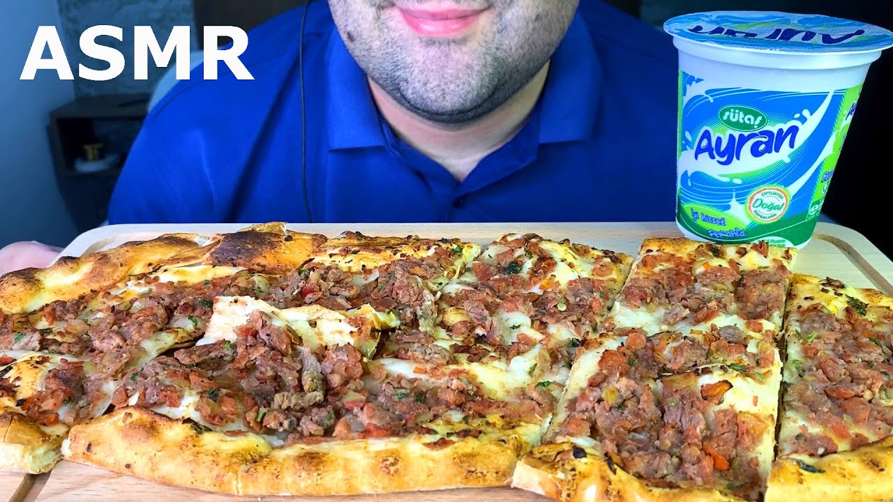 ASMR STREET FOOD IN TURKEY | PIDE TURKISH PIZZA MUKBANG (EATING SOUNDS) EATING SHOW *NO TALKING*