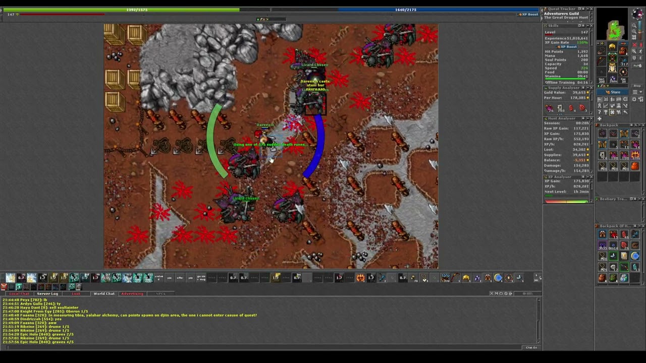 TIBIA - 140 LVL RP LIZARD CHOSEN CAVE