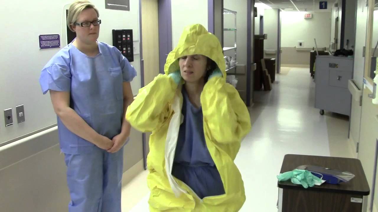 EVD Personal Protective Equipment before entering patient area