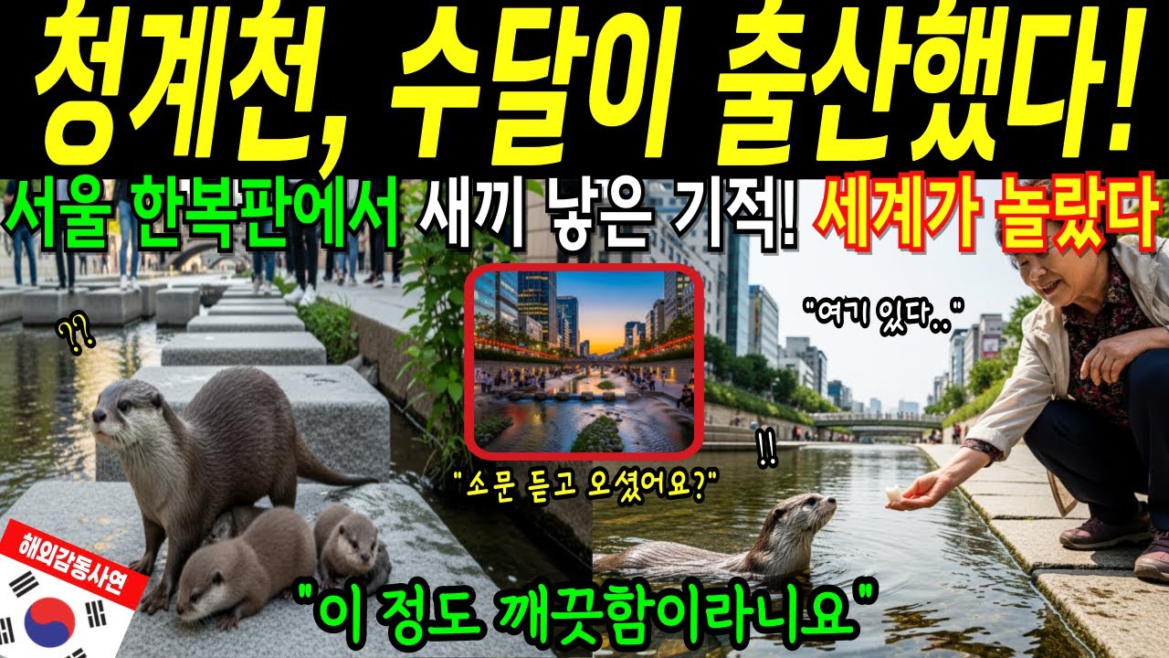 [해외감동사연] 한국 청계천에서 수달이 출산했다고요? 해외 다큐 난리난 도심 수달 벤치마킹하는 진짜 이유! 전세계 충격