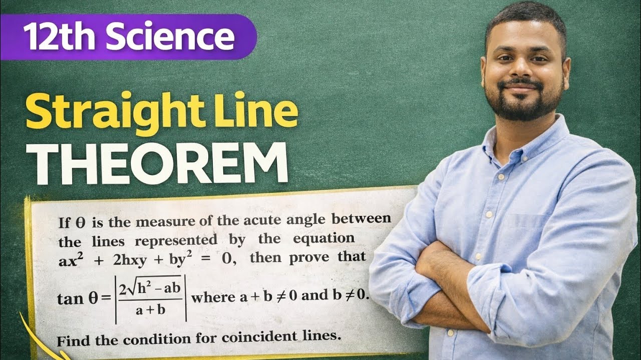 12th Science straight lines theorem-2| Angles between pairs of line 