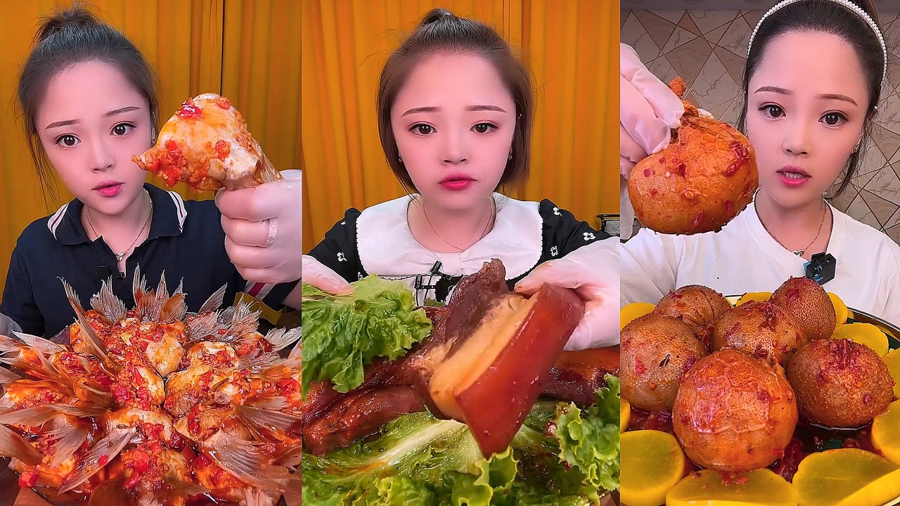 Real Mukbang :) spicy Pork Bellly Soothing Sounds While Enjoying Delicious 먹방 모음이 팅쇼 리얼 사운드 #1716