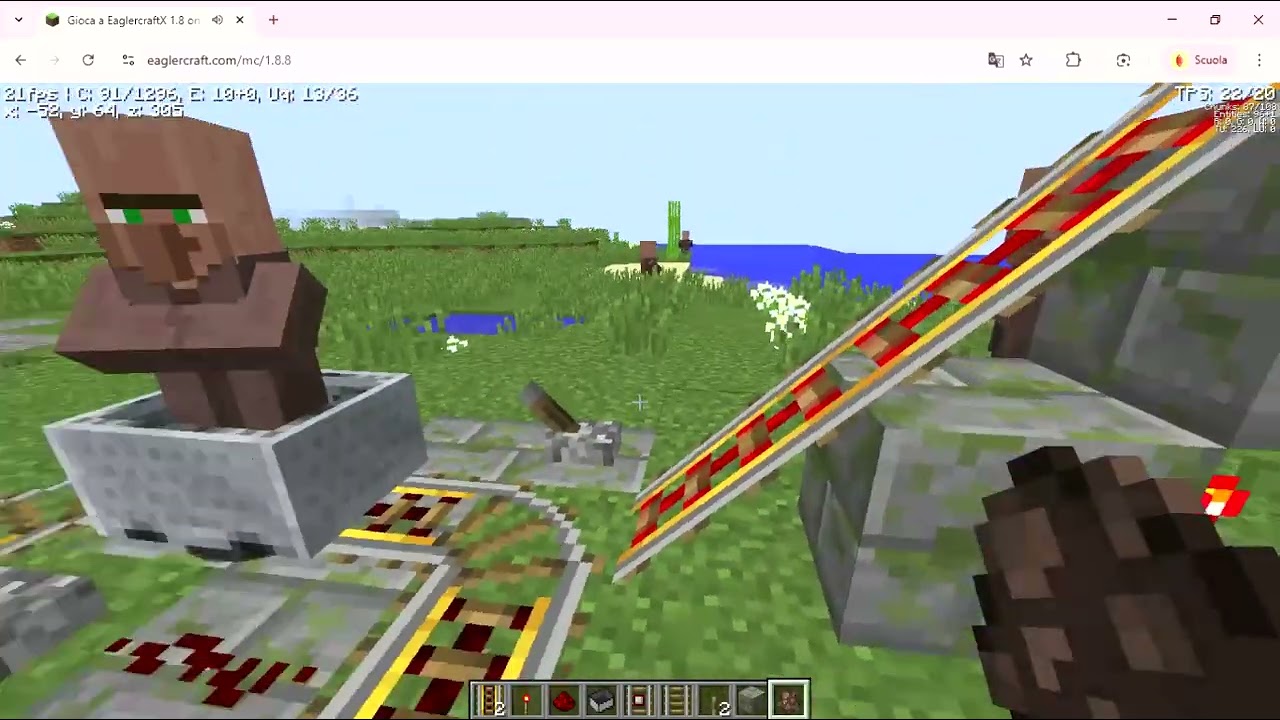 PROVO A FAR VOLARE VIA CON UN MINECART UN VILLICO
