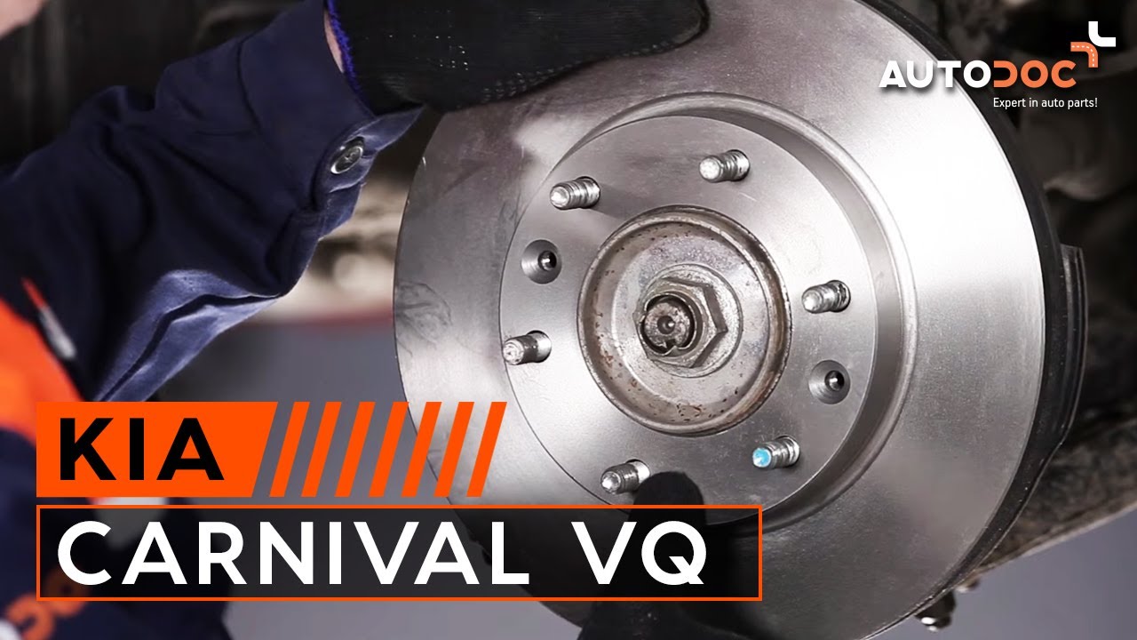 Cómo cambiar discos de freno delanteros y pastillas de freno KIA CARNIVAL VQ INSTRUCCIÓN | AUTODOC