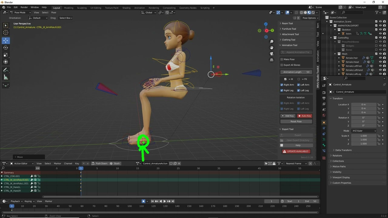 Make a Sitting Pose using IMVU Studio Toolkit