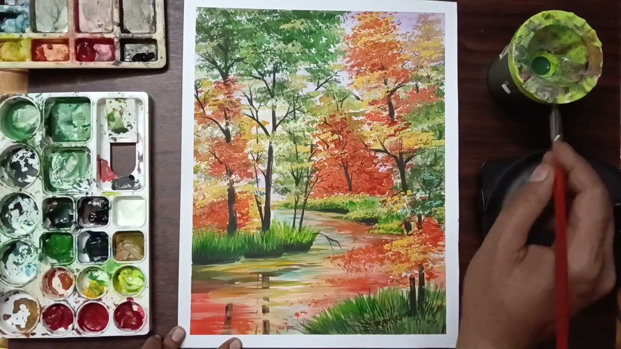 Landscape painting #artist Ram kumar Prajapati #art classes