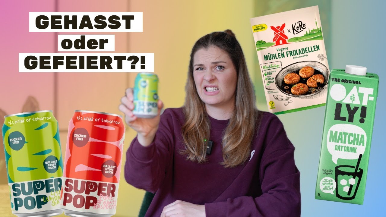 Ich teste Produkte, über die sich das Internet streitet 🤬😤 Super Pop, Oatly Matcha, vegan Taste Test