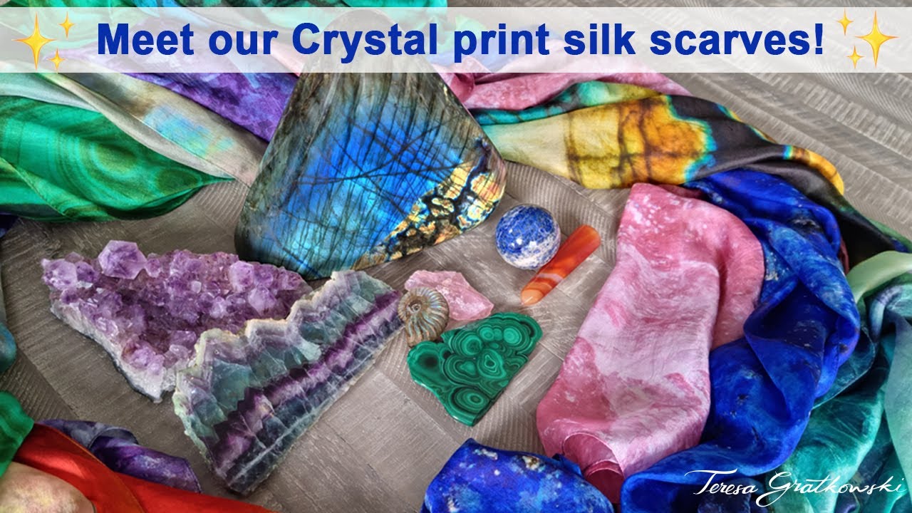 Crystal Printed Silk Scarves