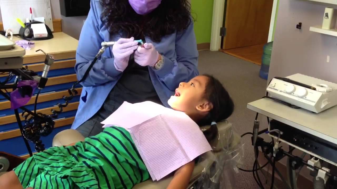 Alyza getting her teeth cleaned