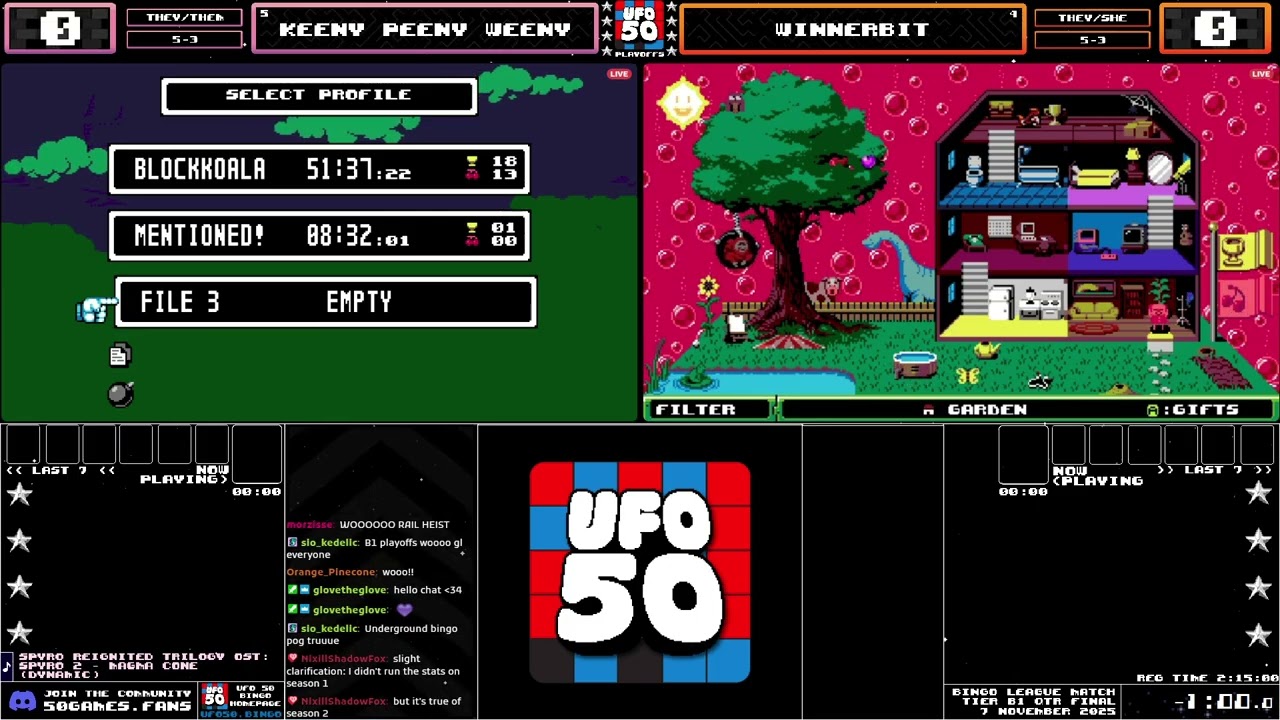 UFO 50 Bingo League Playoffs - 7 Nov 2025 - Keeny Peeny Weeny vs WinnerBit