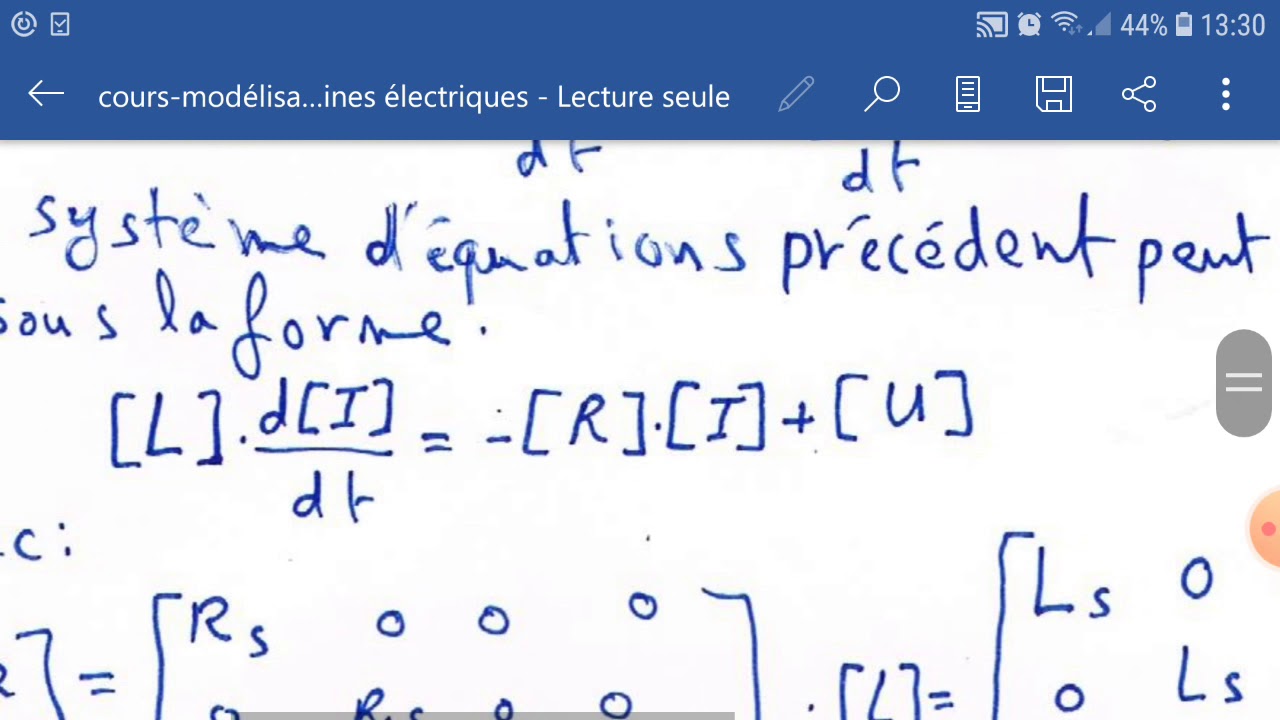 Modèlisation de la machine asynchrone triphasèe
