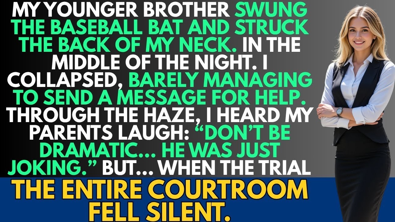 My younger brother swung a baseball bat, striking the back of my neck  At midnight