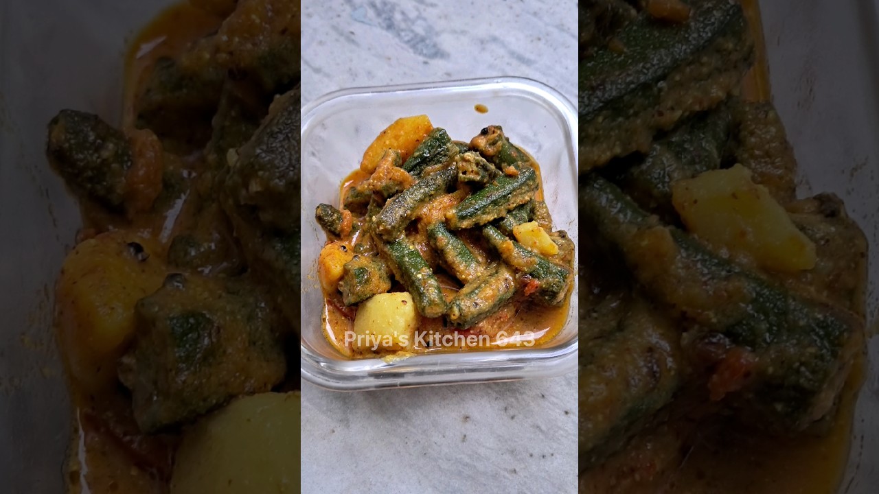 Bhindi Aloo Besara Recipe | Okra With Mustard Paste Recipe | Ladyfingers Recipe #shorts #bhindi