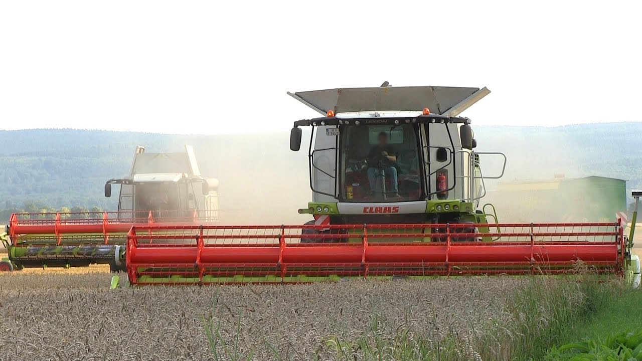 Claas Lexion 760 und Lexion 580 - Weizenernte im Akkord