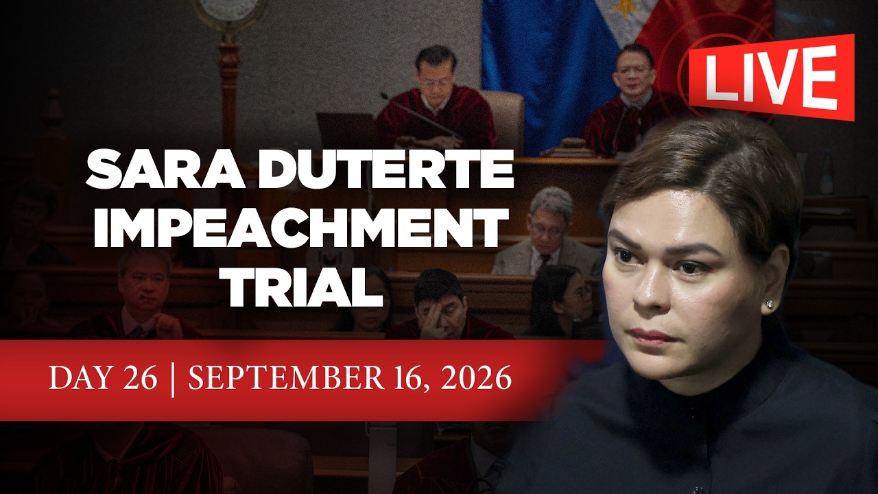 LIVESTREAM: VP Sara Duterte impeachment trial (September 16, 2026)