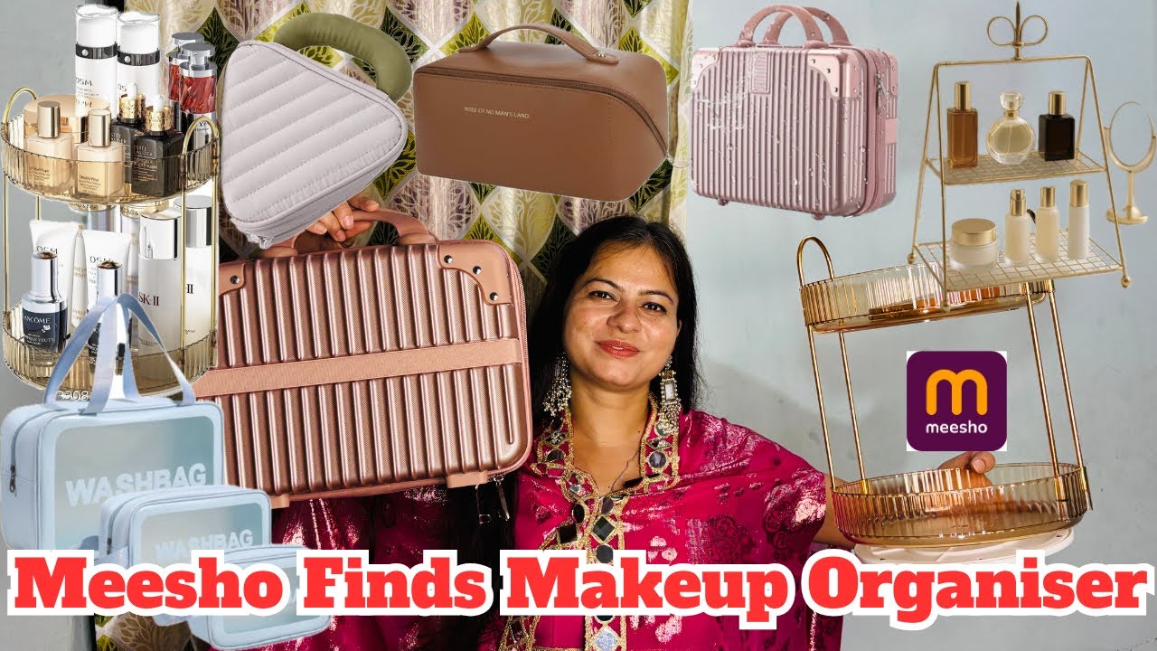 MEESHO RANDOM FINDS || Makeup Organiser 🗂️ Under Rs.1000 || Vanity Box, Makeup Pouch and Travel Bags