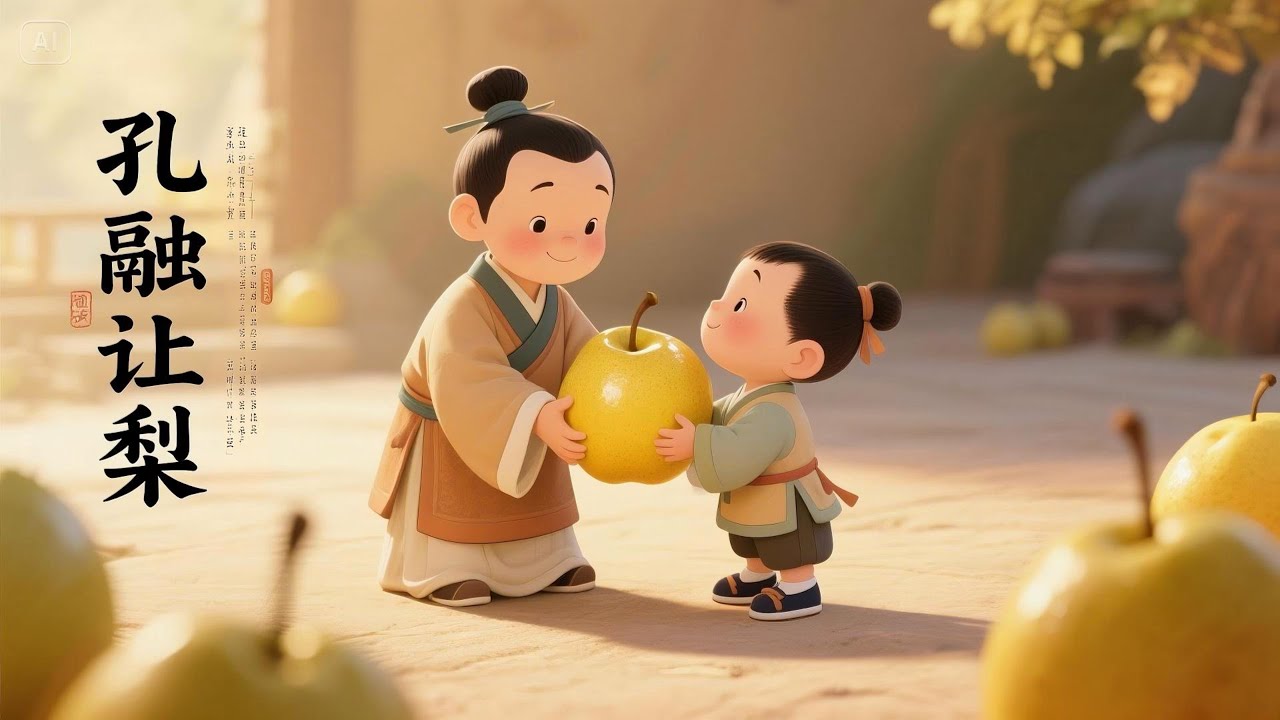孔融让梨  | Kong Rong&rsquo;s Pear: Why Sharing Makes Us Awesome! #KidsChineseMoralStories,#KidsMoralTales