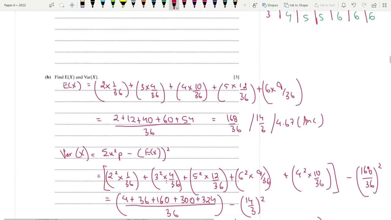 9709/52/M/J/22 | A LEVEL MATHEMATICS 9709 S1 PAPER 5 | STATISTICS | MAY/JUNE 2022 | PAPER 52