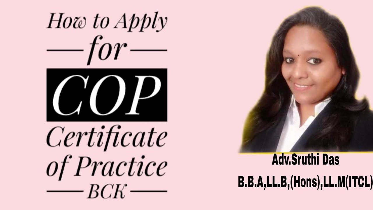 How to apply for Certificate of Practice (COP) through online before Bar Council of Kerala (BCK)
