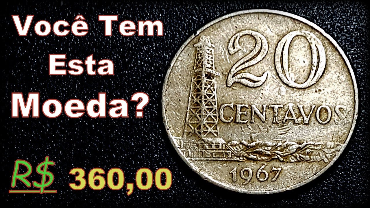 Moeda valiosa de 20 centavos 1967 Valor normal e valores para reverso invertido!