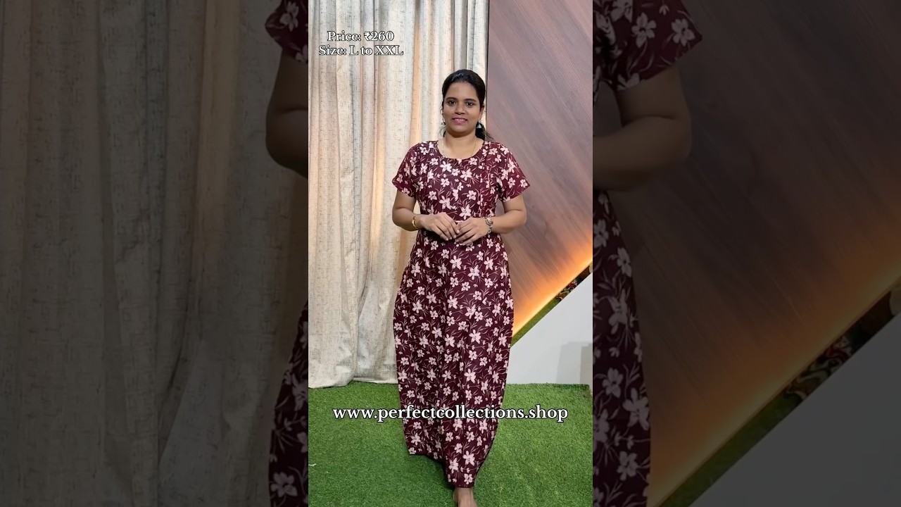 Цена ночной рубашки Pranjul: всего 260 ₹ WhatsApp: 9840547913 / 84386 60209 www.perfectcollection...
