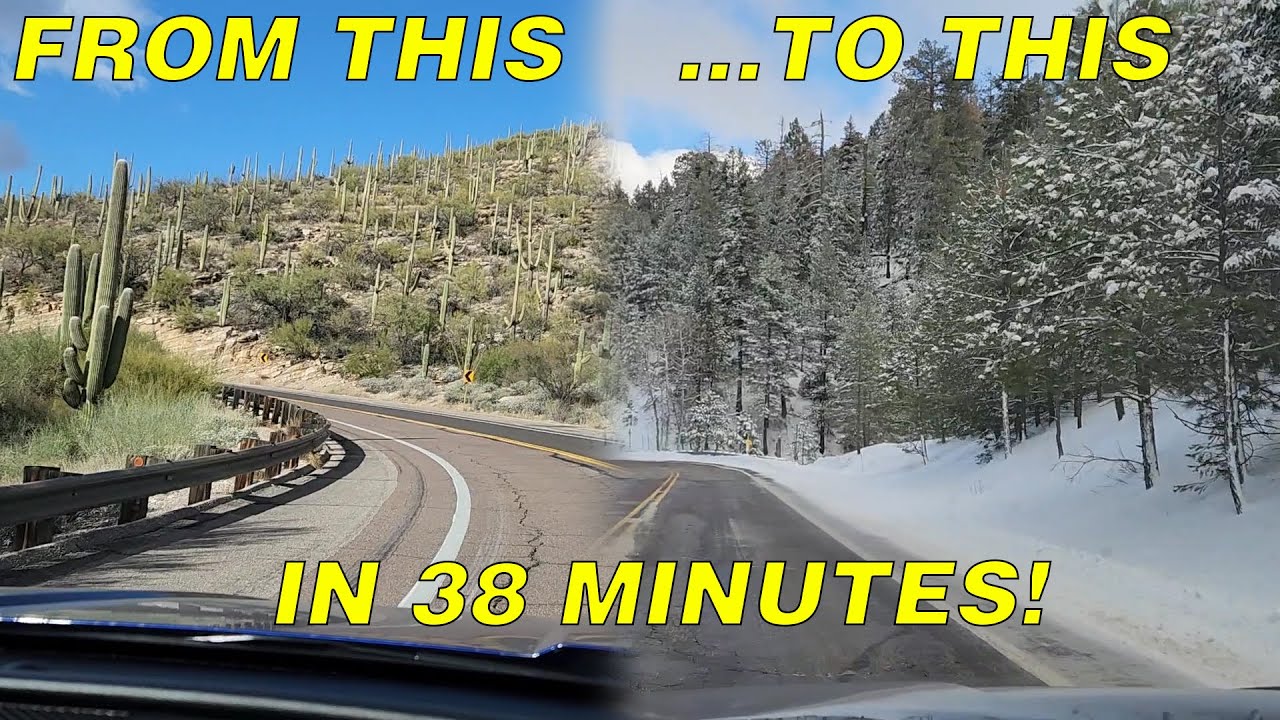 Driving Up Mount Lemmon in Tucson, Arizona