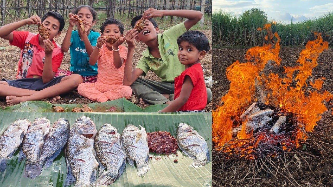 Khet Mein Lagi Aag Aur Bhun Gayi Fish | Fish Roast in Village Style |Village cooking