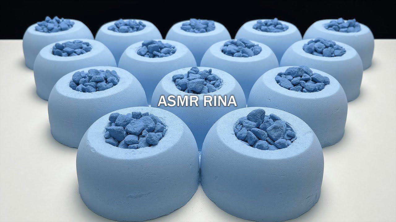 ASMR baking soda crunchy bowls filled with pebbles