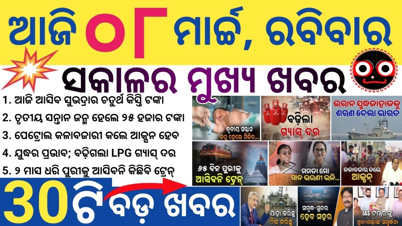 Subhadra Yojana 4th Instalment Today / Domestic LPG Cylinder Rate Reaches Rs 939 / Petrol Rumours