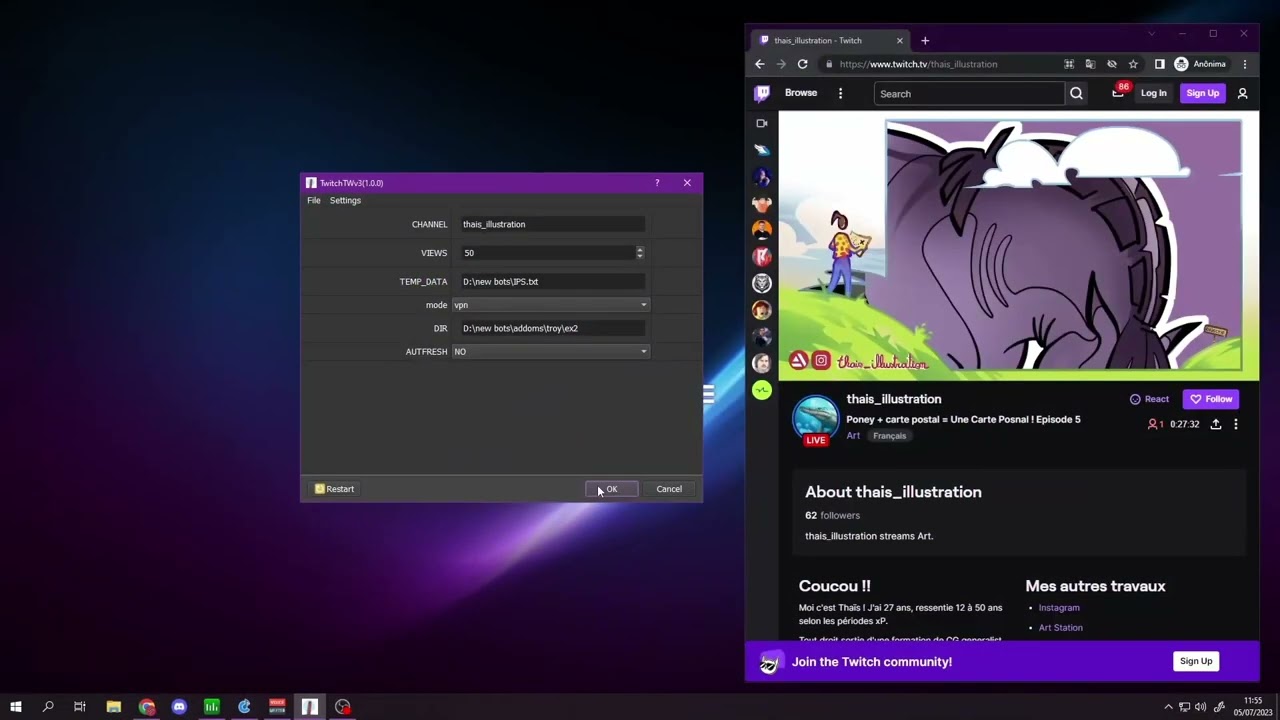 BOT DE VIEWS PARA TWITCH CONSIGA PARCEIRO AGORA !