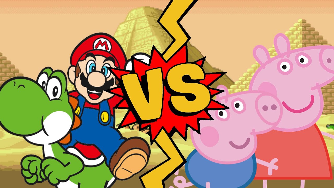 M.U.G.E.N Battles | Mario/Yoshi vs Peppa Pig/George Pig | Super Mario Bros. vs Peppa Pig