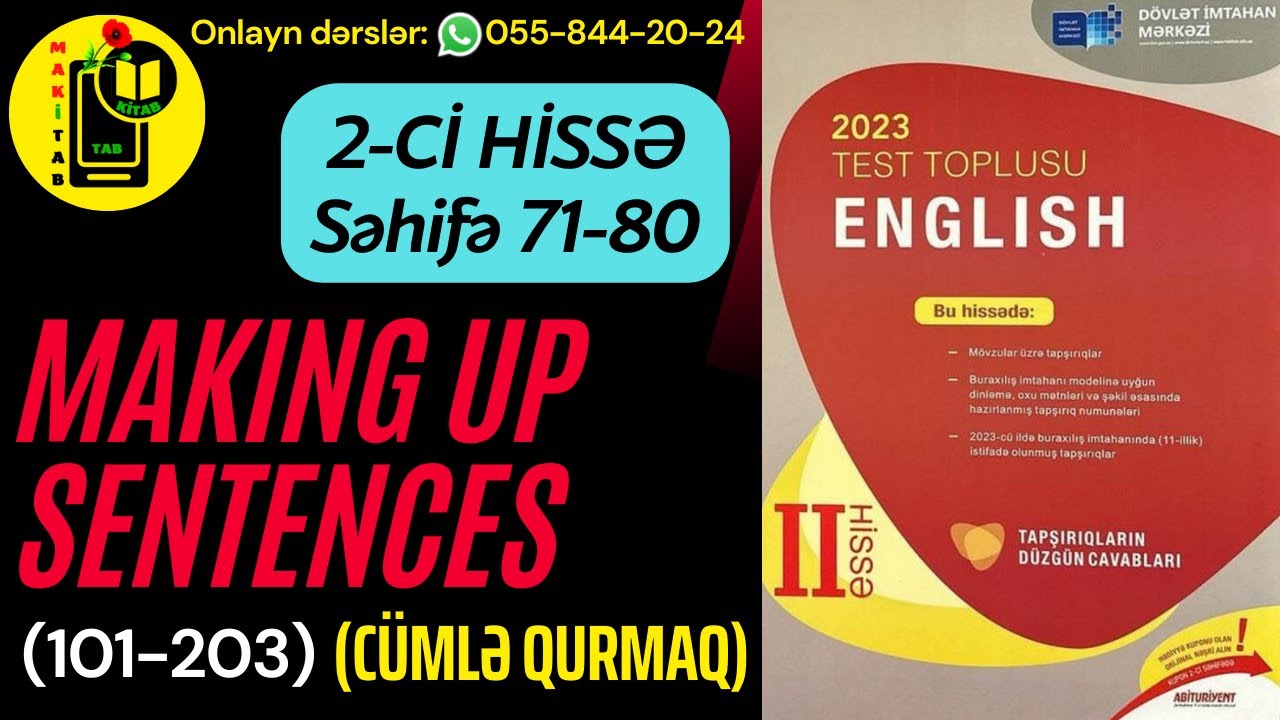 DİM YENİ 2-Cİ HİSSƏ TEST TOPLUSU 2023 MAKING UP SENTENCES 101-203