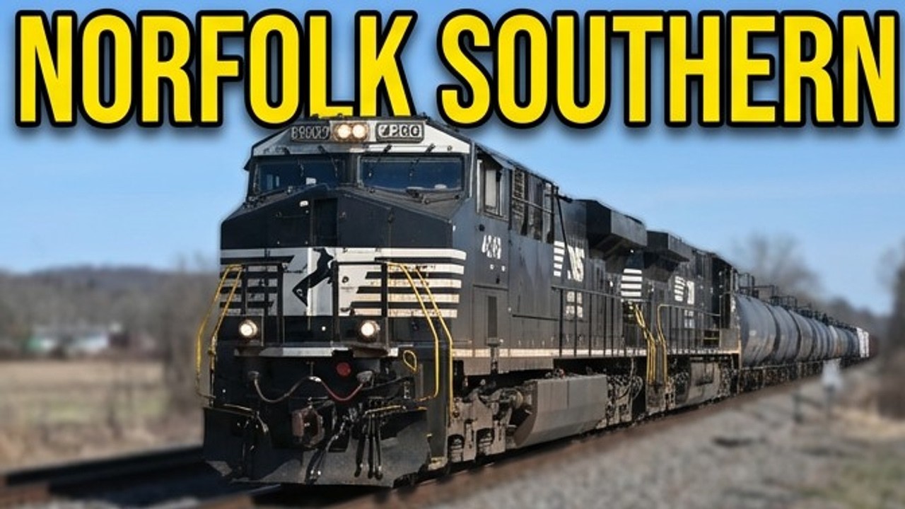 Massive Norfolk Southern train moving southbound at Helenwood