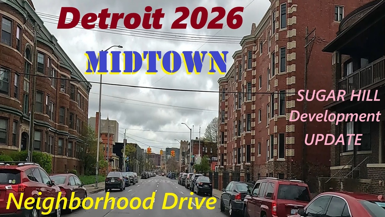 Detroit Drive Midtown Into Downtown. April 2026: 1133 Griswold; Sugar Hill; Woodward Ave; Hudson's.