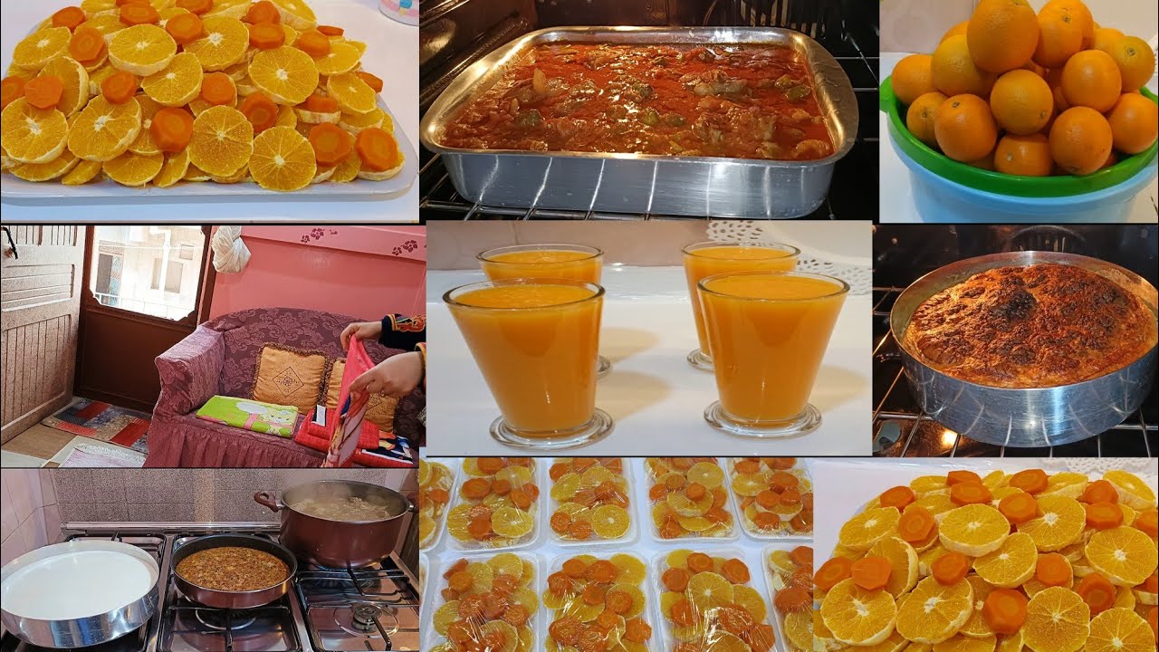 تفريزات رمضان السهلة البسيطة برتقال بالجزر روتين من بدري اطحنت من أوله لاخره كان يوم كله شغل