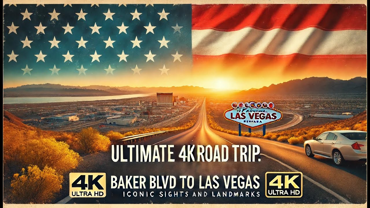 Ultimate 4K Road Trip: Baker Blvd to Las Vegas - Iconic Sights and Landmarks!