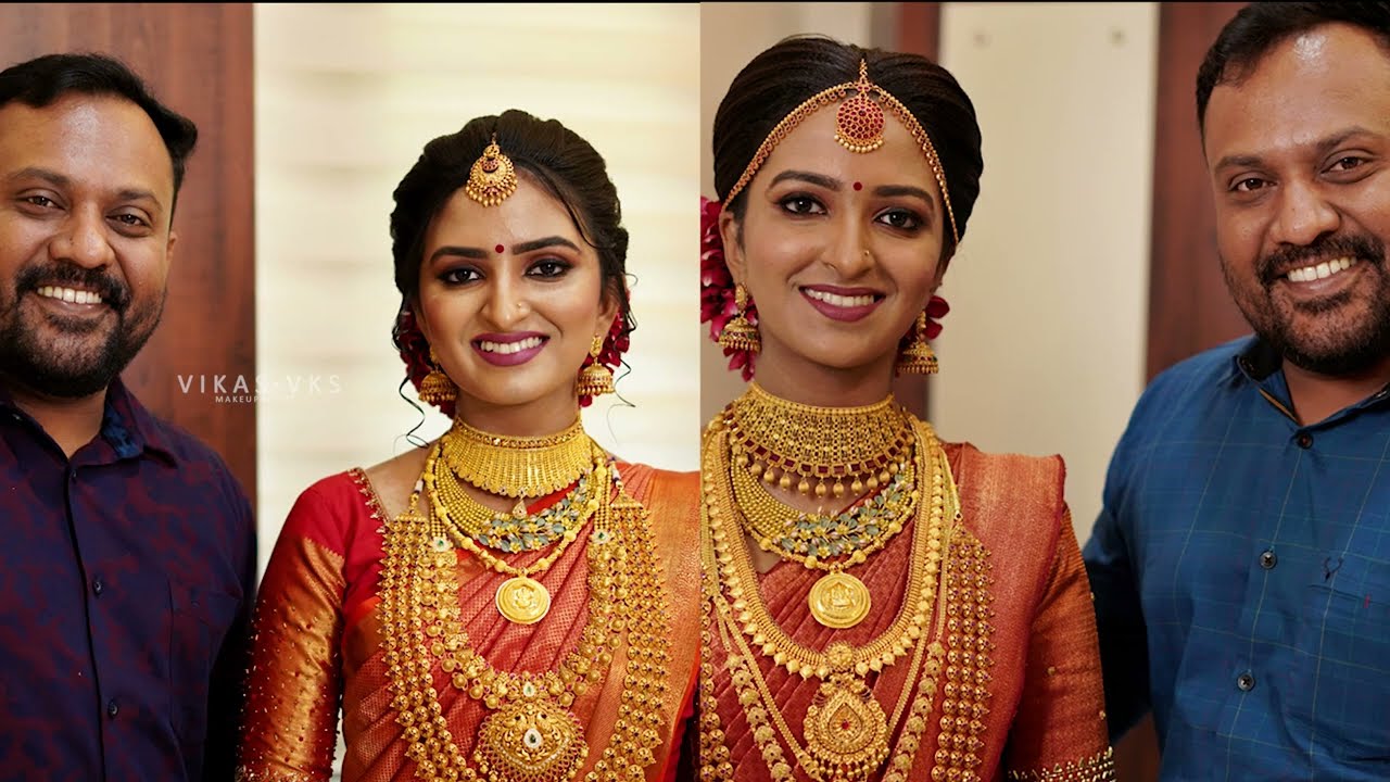 Twins sisters marriage bridal makeup I Kerala makeup artist I Vikas vks bridal makeup